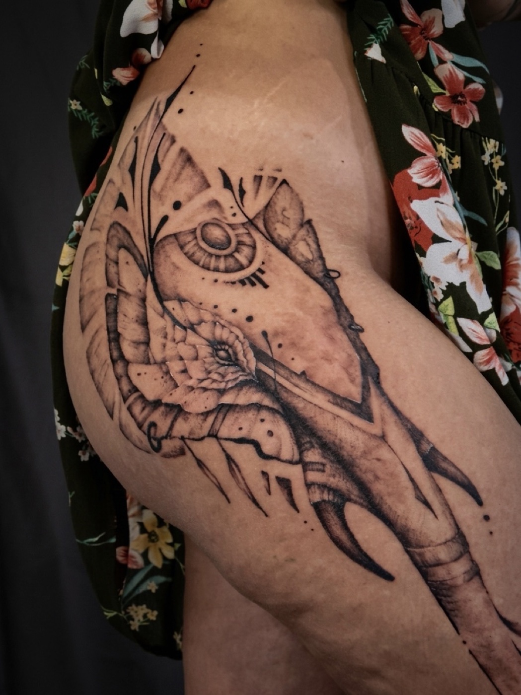 The feminine elephant tattoo